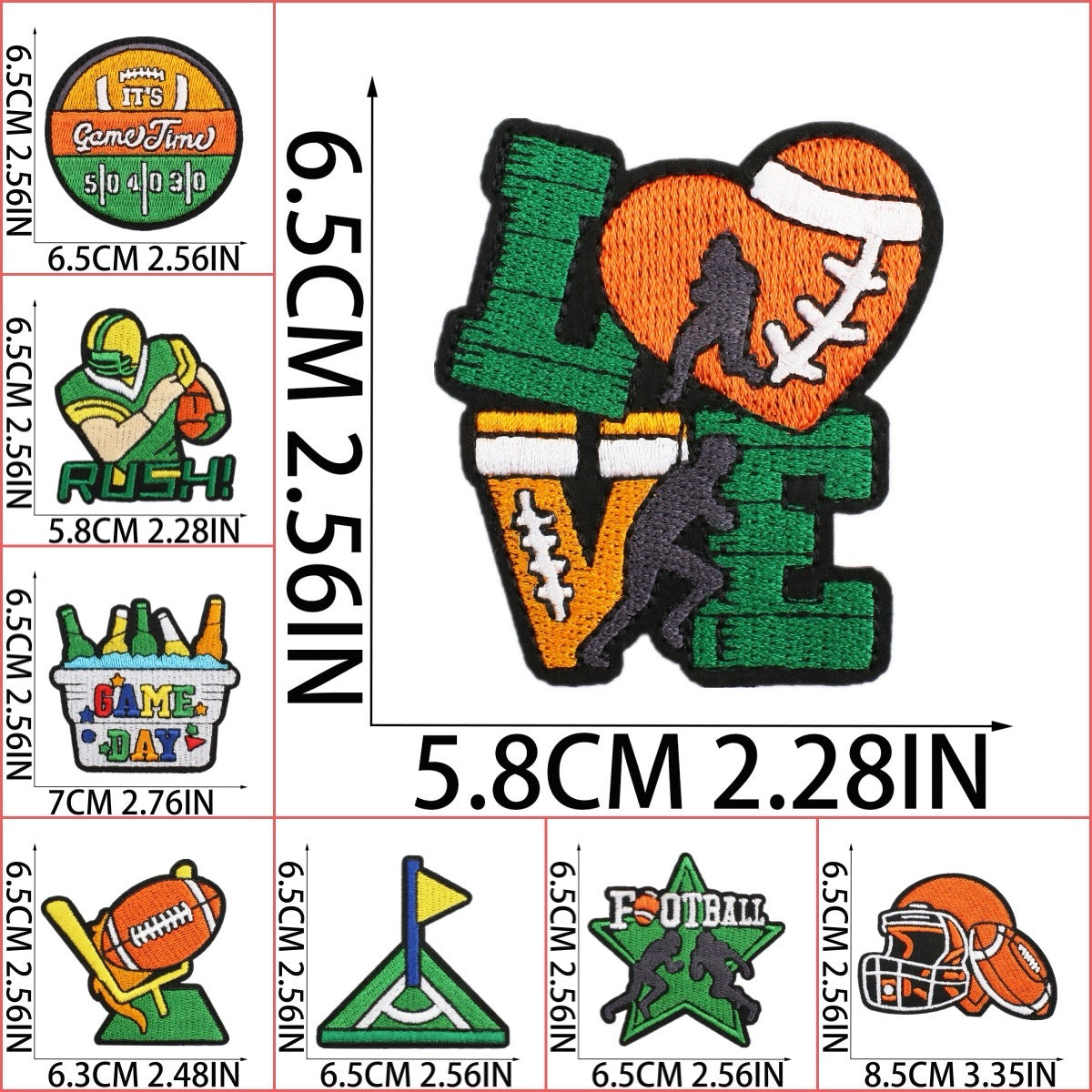 Game Day Football ① Patches (Iron-On)