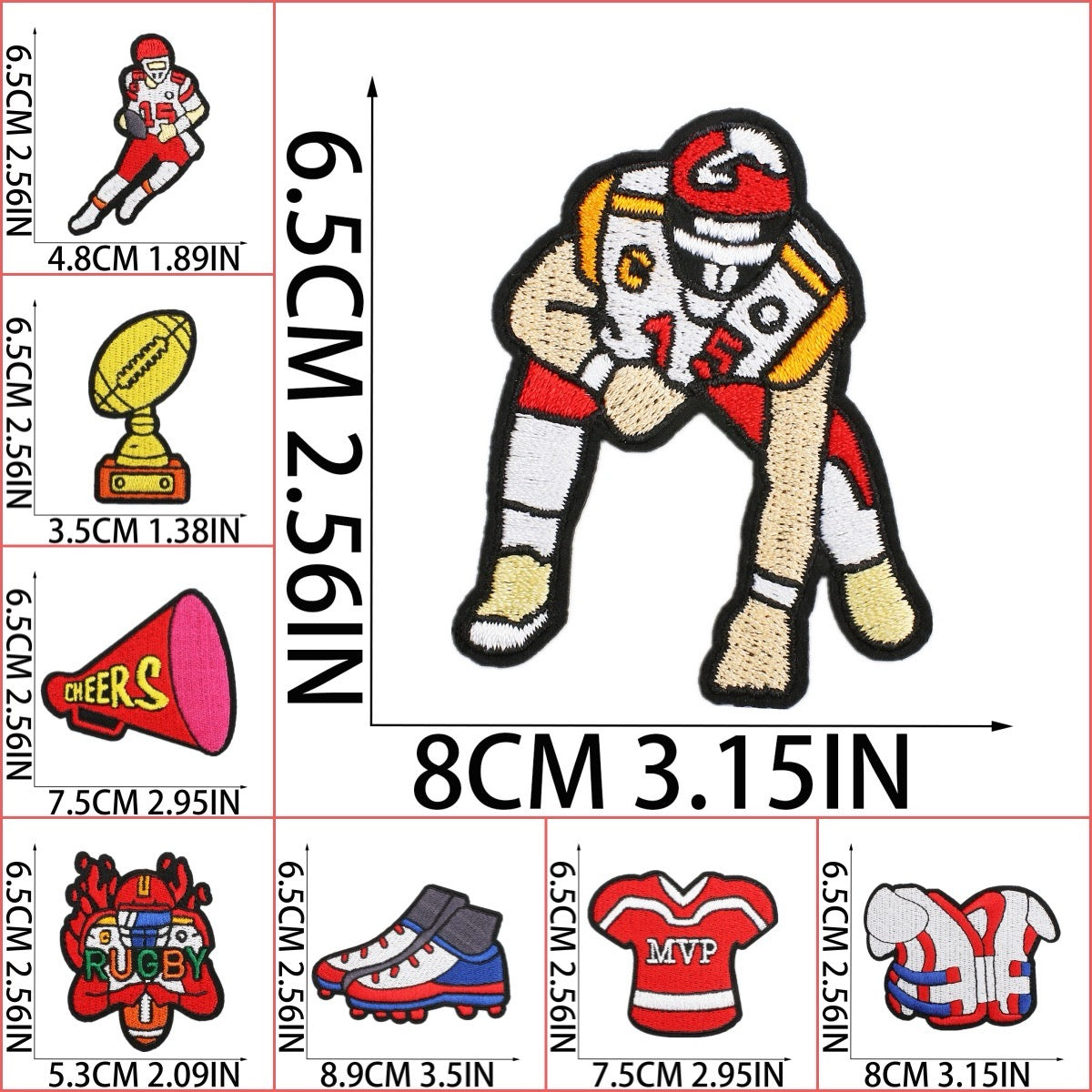 Game Day Football ② Patches (Iron-On)