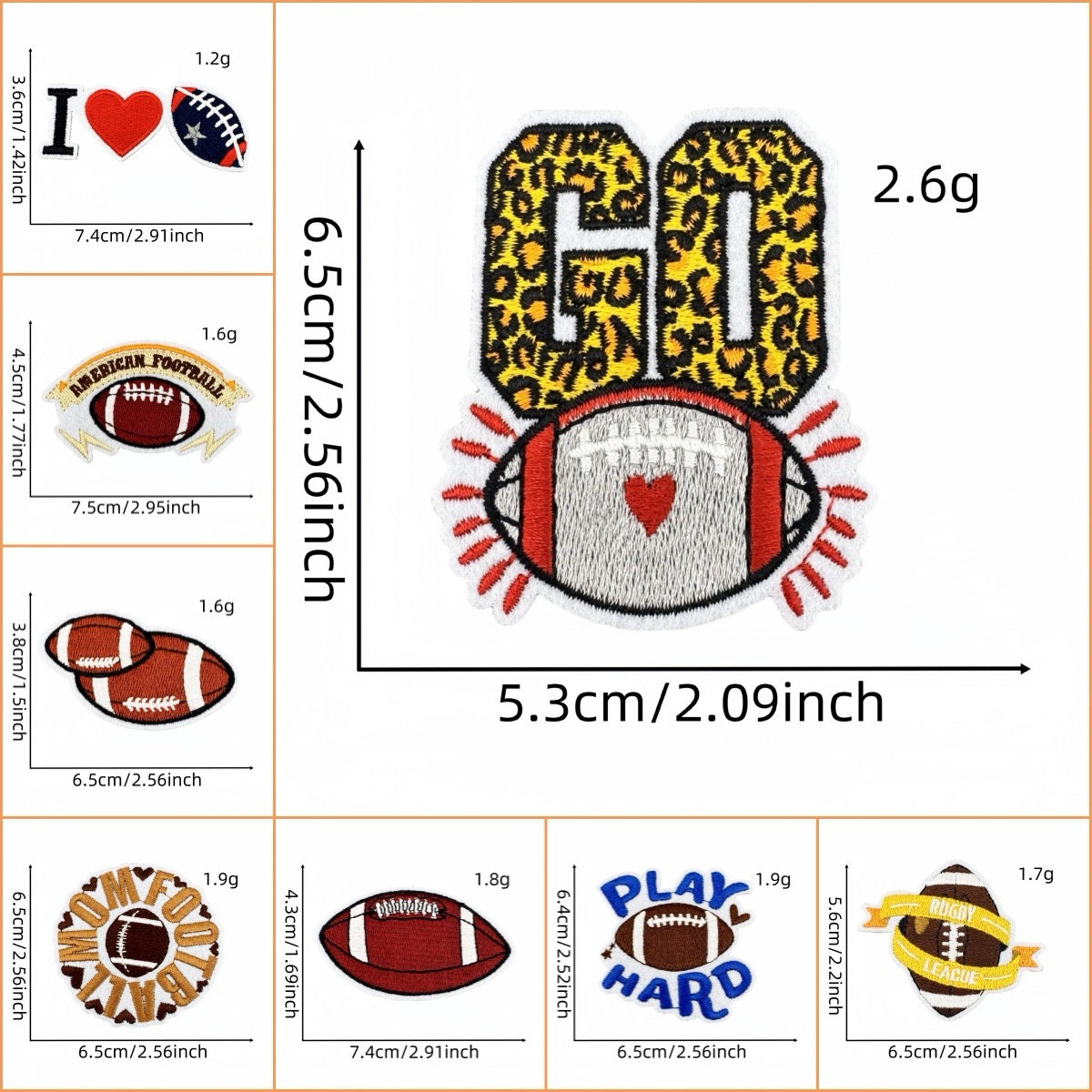 Football ① Patches (Iron-On)