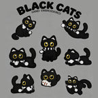 Scarf-Wearing Black Cat Patches (Stick-On) - CheerCove