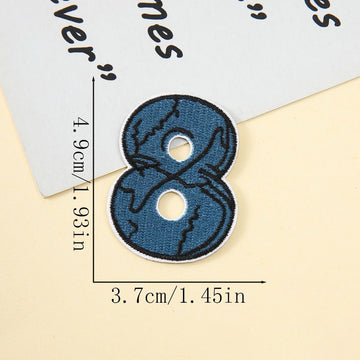 outdoor abstract number 8 embroidered stick-on patch