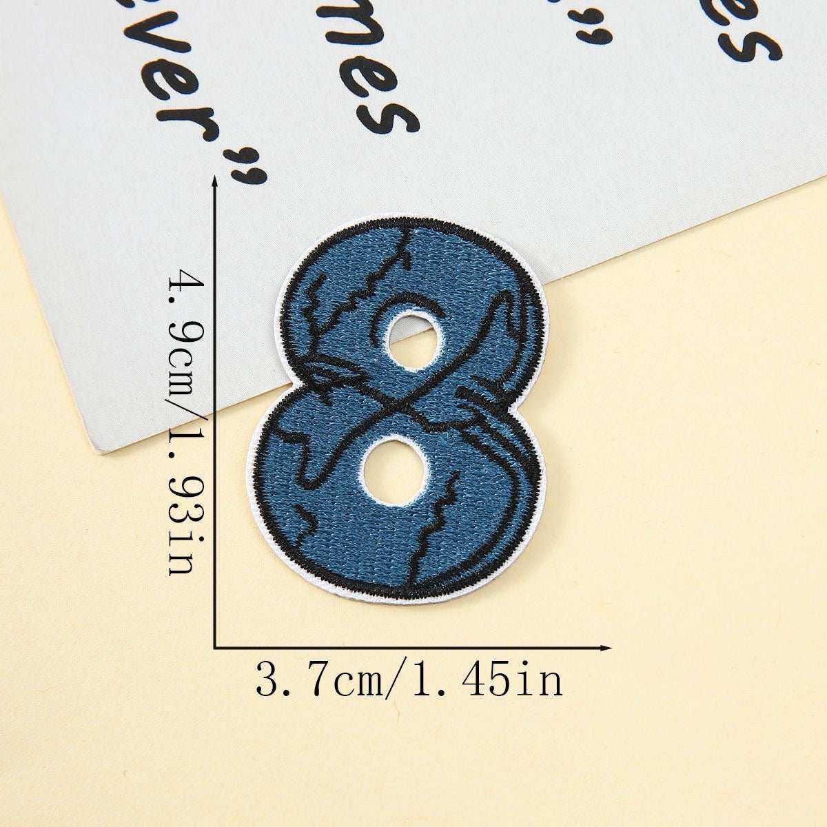 outdoor abstract number 8 embroidered stick-on patch