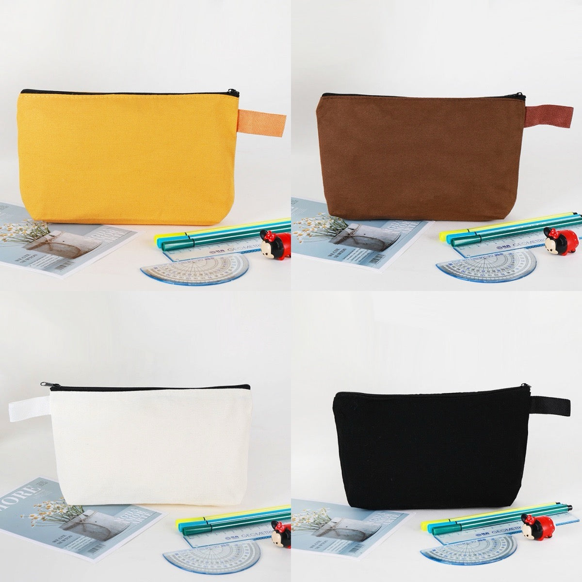 Canvas Makeup Bag/ Pencil Case - Multiple Designs Available - CheerCove