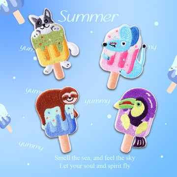Summer Animal Popsicle Embroidered Patches - Multiple Designs Available - CheerCove