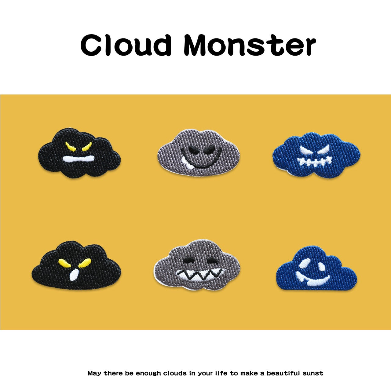 Cloud Monster Embroidered Patches - Multiple Designs Available - CheerCove
