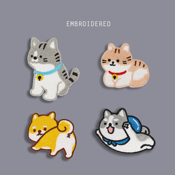 Cat & Dog Siblings Patches(Stick-On)