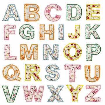Floral Alphabet Embroidered Patches - CheerCove