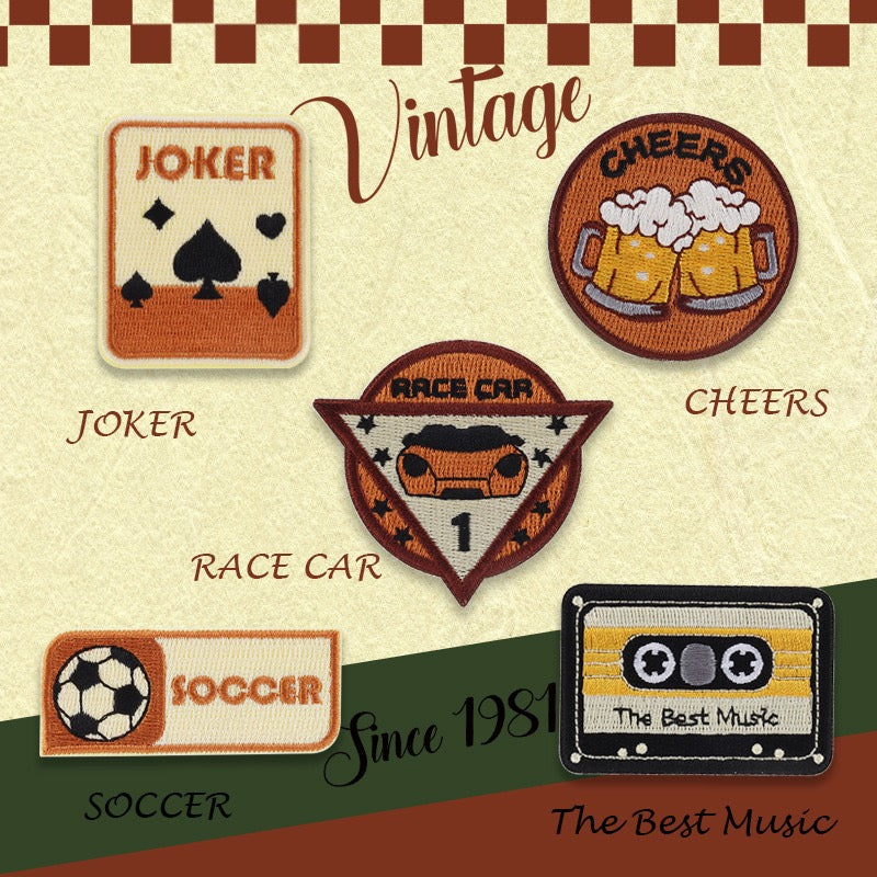 Vintage  Embroidered Patches - Multiple Designs Available - CheerCove