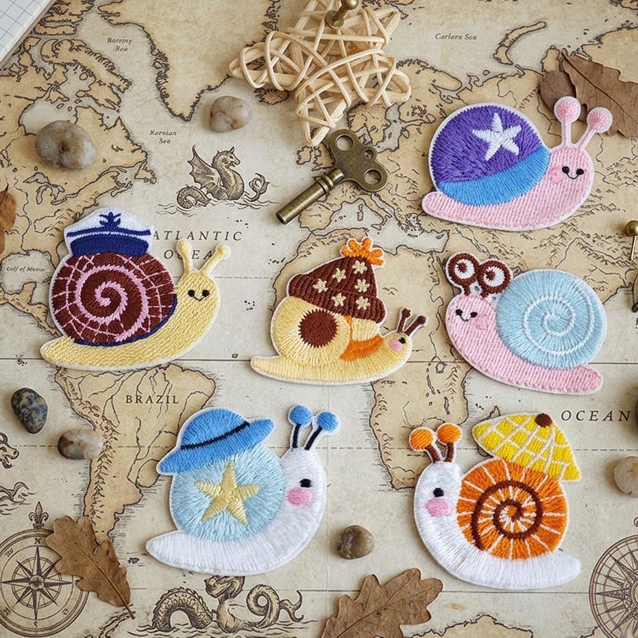 Cute Cottagecore Snail Patches (Stick-On)