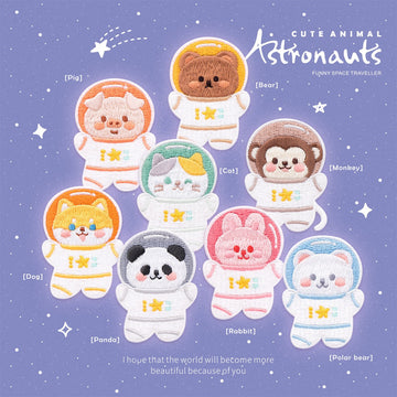 Cute Animal Astronauts Embroidered Patches - Multiple Designs Available - CheerCove