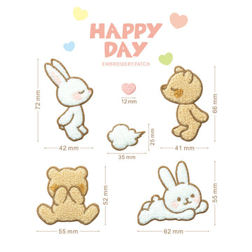 Bunny & Bear Embroidered Patches - Multiple Designs Available - CheerCove