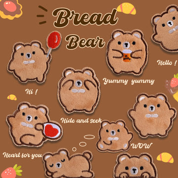 Bread Bear Embroidered Patches - Multiple Designs Available - CheerCove