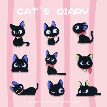 Cat's Diary Embroidered Patches - Multiple Designs Available - CheerCove