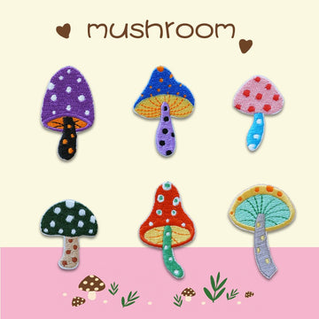 Colorful Mushroom Embroidered Patches - Multiple Designs Available - CheerCove
