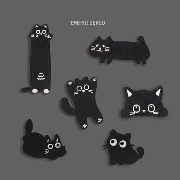 Cute Black Cat Patches (Stick-On) - CheerCove