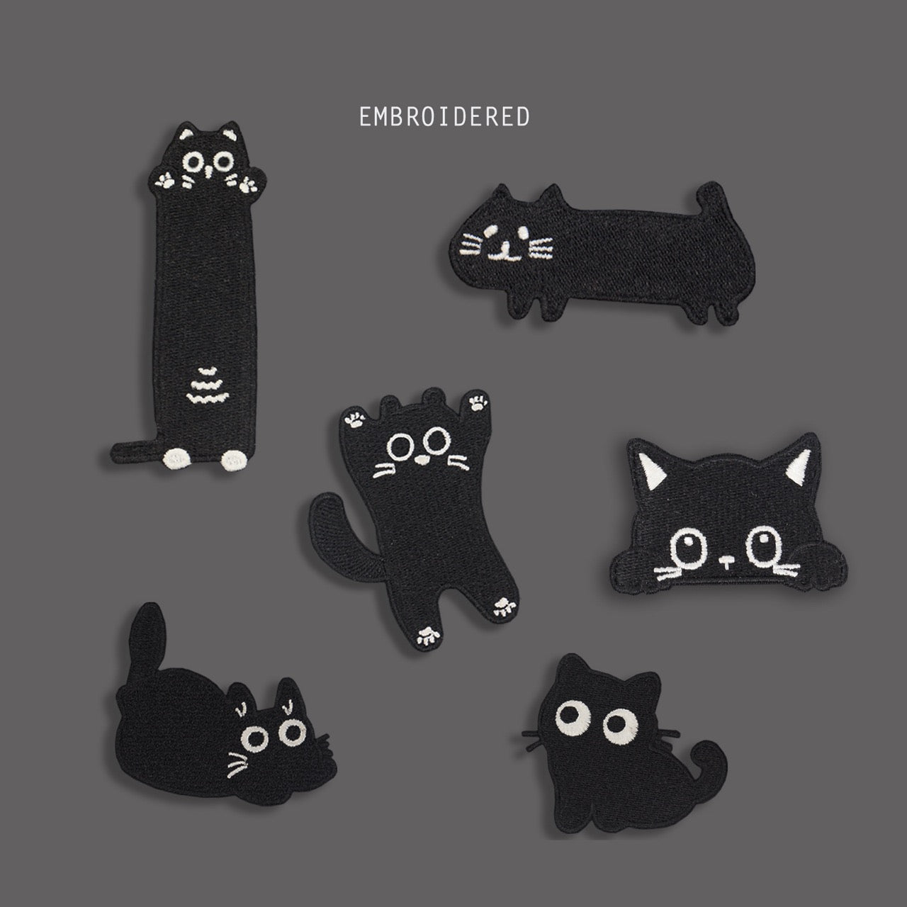 Cute Black Cat Patches (Stick-On) - CheerCove