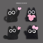 Black Cat with Pink Patches(Stick-On)