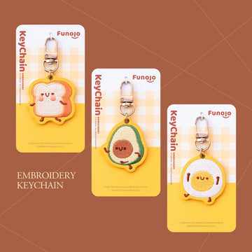 Breakfast Embroidery & PU Leather Charm