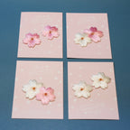 set of 4 blush and white sakura cherry blossom patches with retail packaging