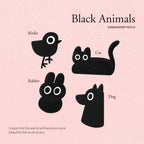 Black Animals Embroidered Patches - Multiple Designs Available - CheerCove