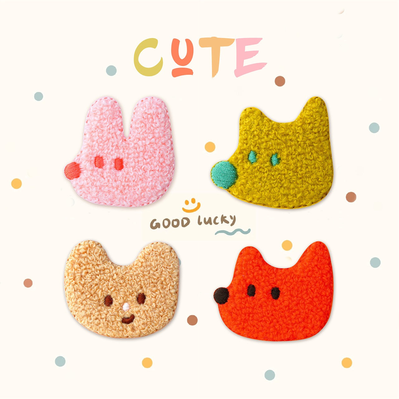 Cute Plush Fox Patches (Stick-On)