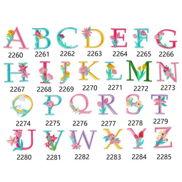 Flower and Alphabet Embroidered Patches - CheerCove