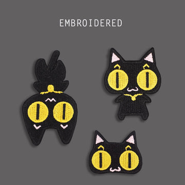 Large-Eyed Black Cat Patches(Stick-On)