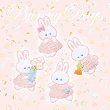 Red & Pink Bunny Embroidered Patches - Multiple Designs Available - CheerCove
