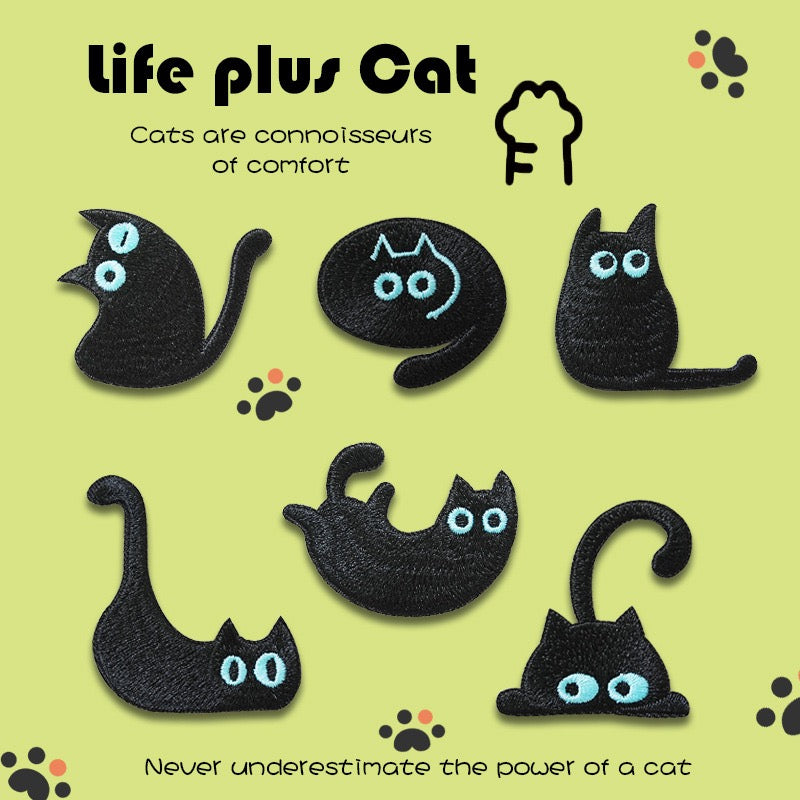 Life Plus Cat Embroidered Patches - Multiple Designs Available - CheerCove