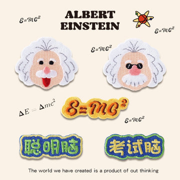 Dr. Einstein Embroidered Patches - Multiple Designs Available - CheerCove