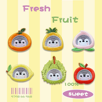 Fresh penguin Fruit Embroidered Patches - Multiple Designs Available - CheerCove