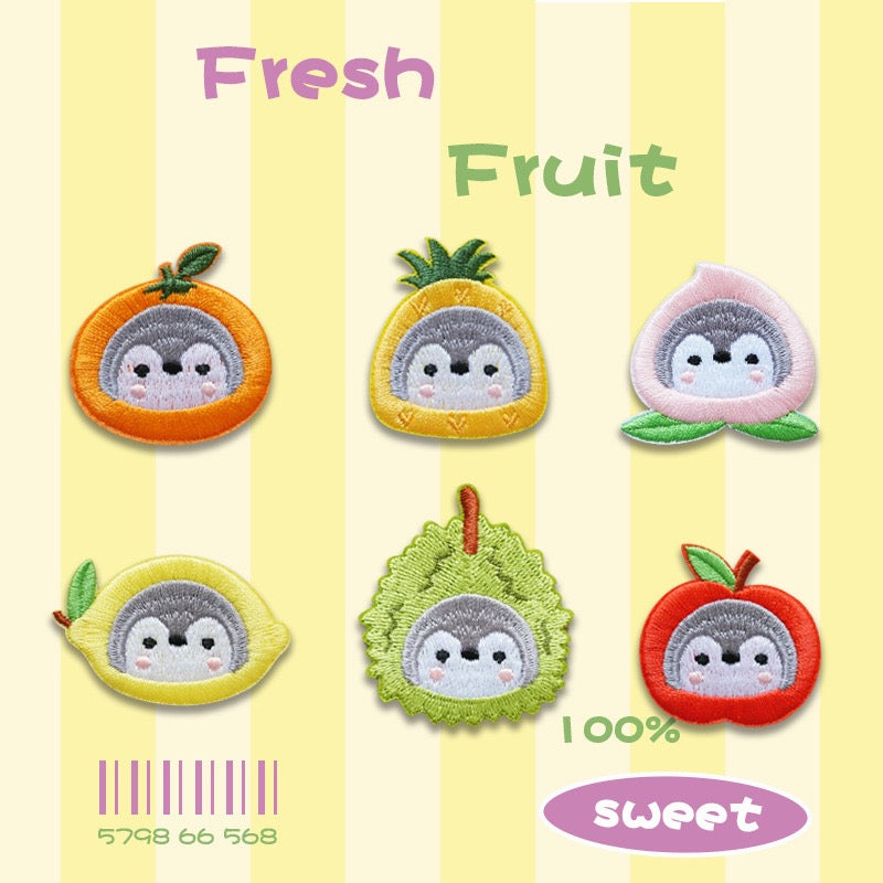 Fresh penguin Fruit Embroidered Patches - Multiple Designs Available - CheerCove