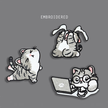 Cozy Working Cat Patches (Stick-On) - CheerCove