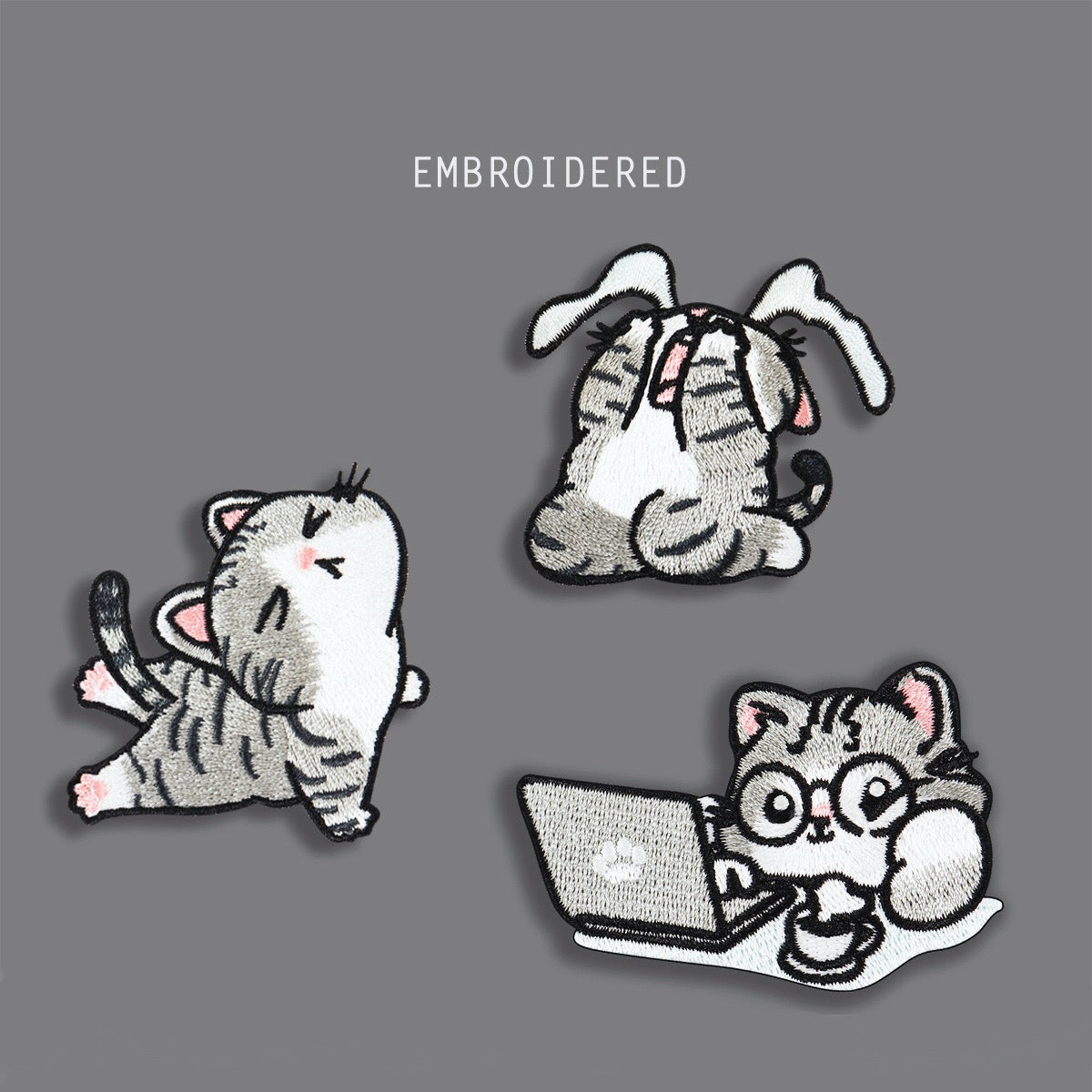 Cozy Working Cat Patches (Stick-On) - CheerCove