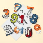 set of ten outdoor abstract numeric embroidered stick-on patches numbers 0 to 9