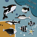 Ocean Animals Embroidered Patches - Multiple Designs Available - CheerCove