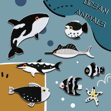Ocean Animals Embroidered Patches - Multiple Designs Available - CheerCove