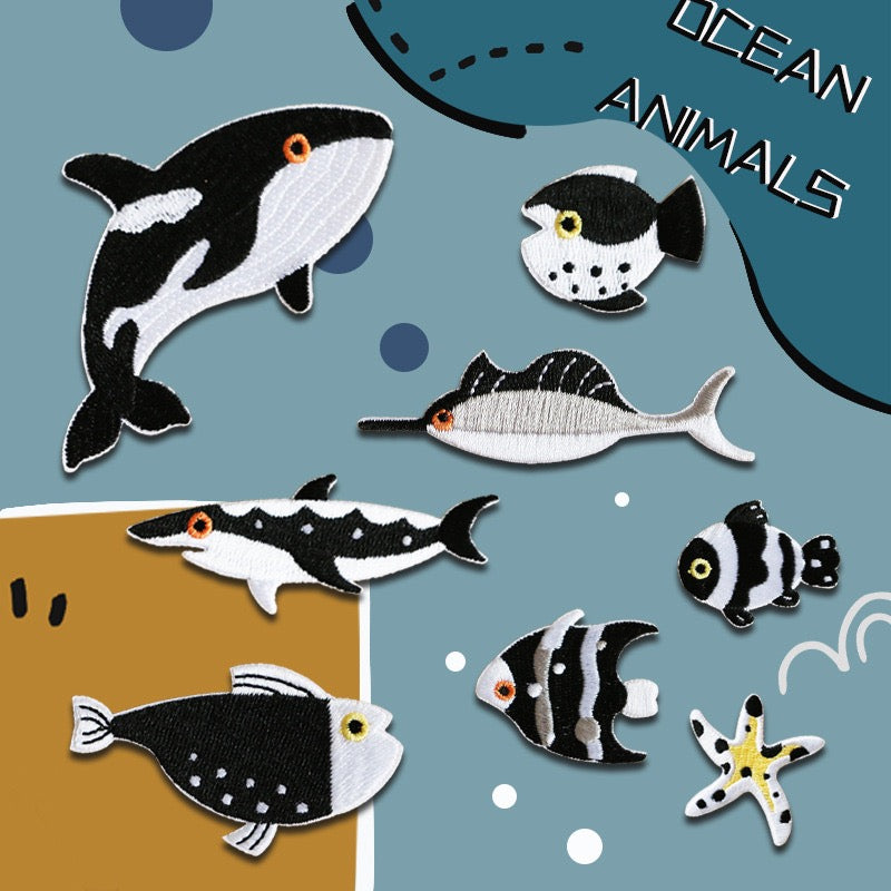 Ocean Animals Embroidered Patches - Multiple Designs Available - CheerCove