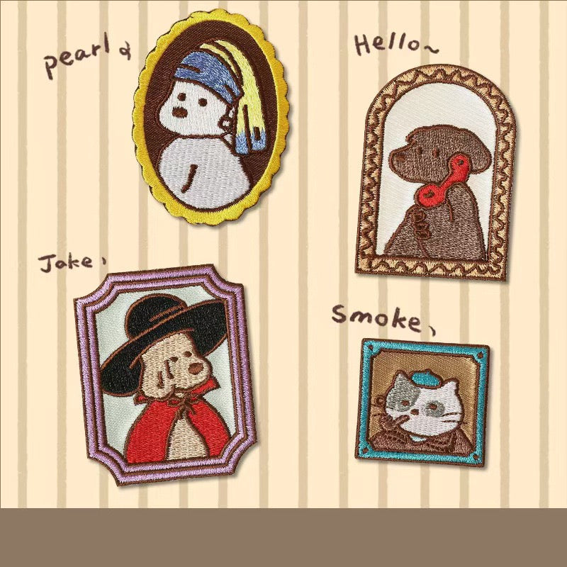 Pets in Art Style Patches(Stick-On)