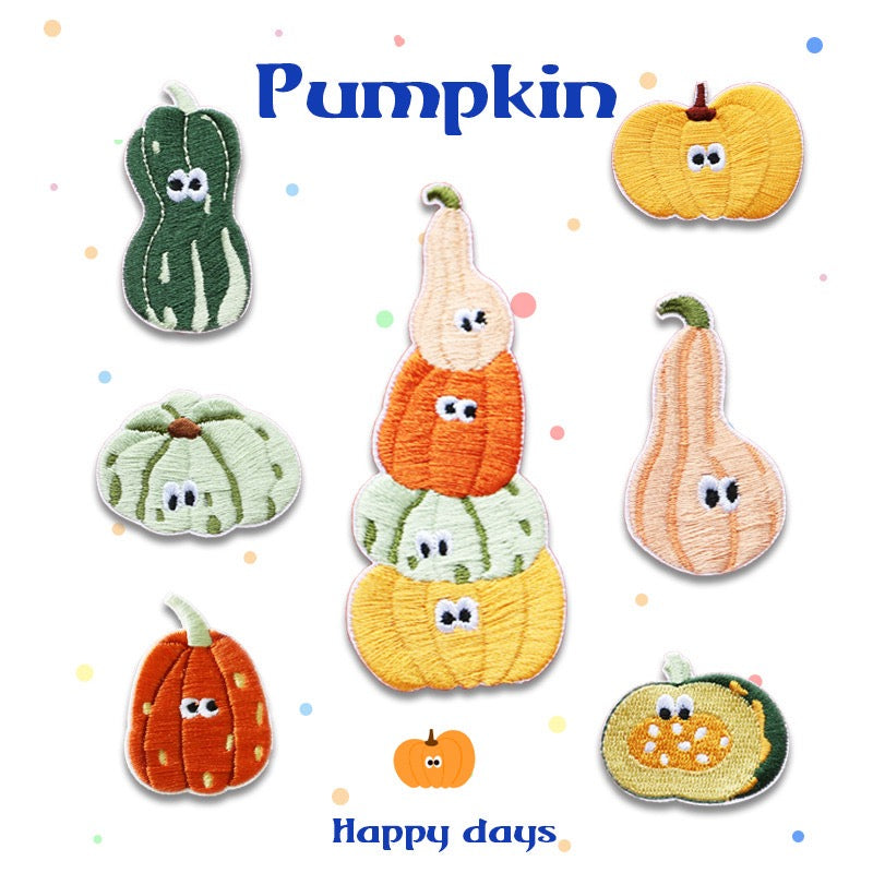Cute Pumpkin Embroidered Patches - Multiple Designs Available - CheerCove