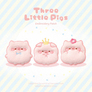 Three Little Pigs Embroidered Patches - Multiple Designs Available - CheerCove