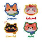 set of four kawaii aesthetic cat embroidered stick-on patches