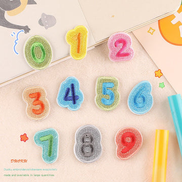 Color Block Numbers Embroidered Patches - Multiple Designs Available - CheerCove