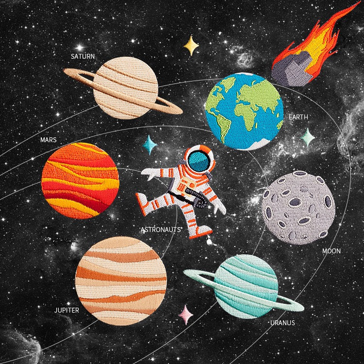 Solar System Planet Embroidered Patches - Multiple Designs Available - CheerCove