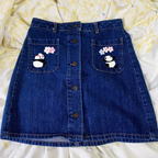 blush sakura cherry blossom embroidered patch on a skirt