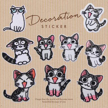 Cheese-Loving Cat Patches (Iron-On)