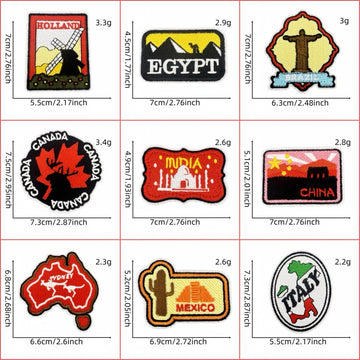 World Landmarks Patches (Iron-On)