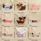 full set of 9 cute dog and cat party stick-on embroidered patches