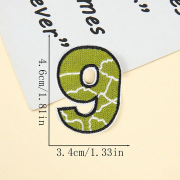 outdoor abstract number 9 embroidered stick-on patch