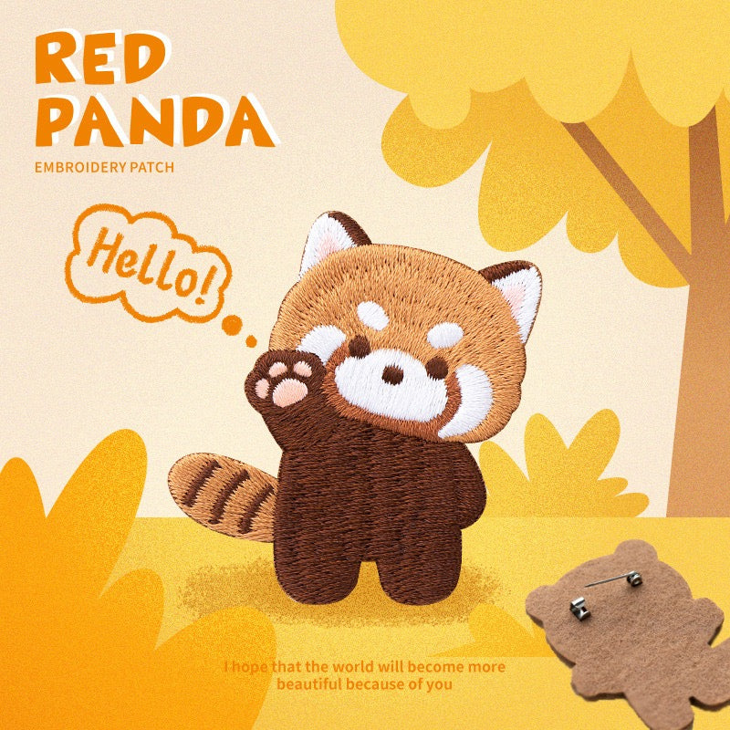 Cute Red Panda Embroidered Pin | CheerCove
